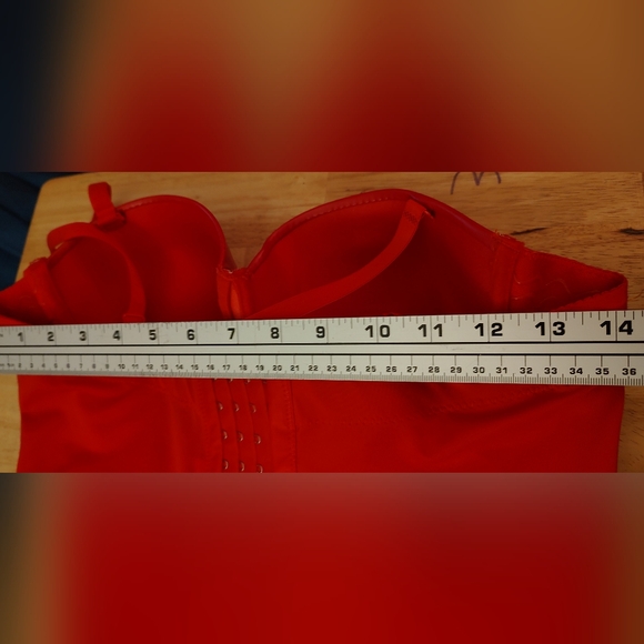 Bustier women faux leather color red style Gothic adjustable straps New L /XL - Picture 15 of 16